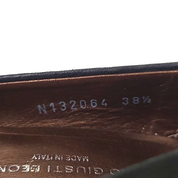 AGL Block Heel Pumps, Black Canvas & Patent Leather Shoes, Size 8 - Picture 10 of 13